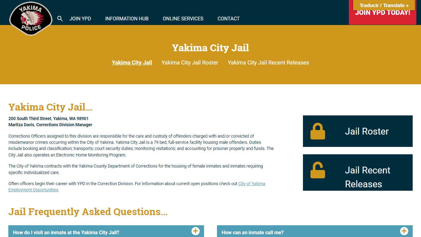 Yakima City Jail | Yakima Police Department