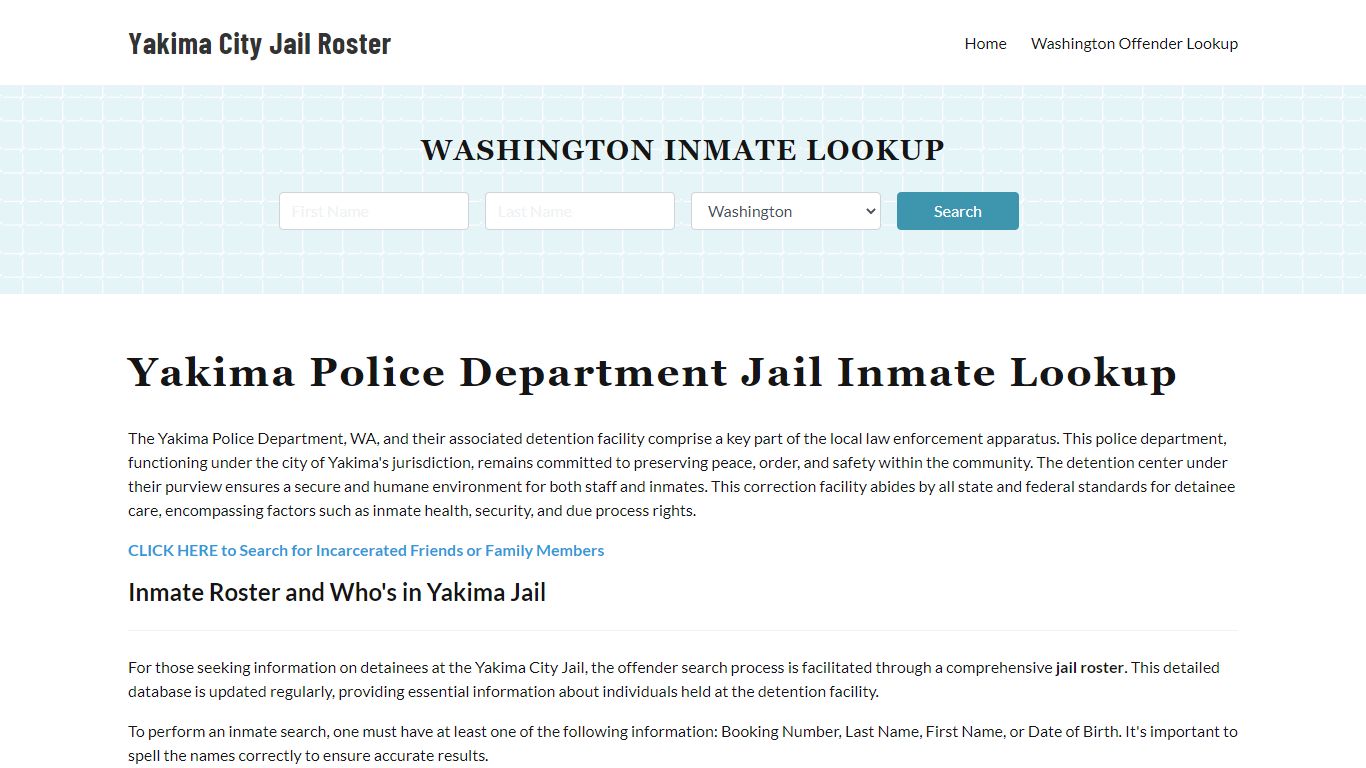 Yakima Police Department & City Jail, WA Inmate Roster, Arrests, Mugshots